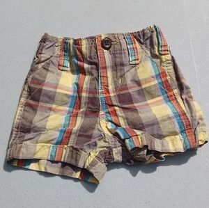 OshKosh Plaid Elastic Waist Shorts w Pockets Baby 3m